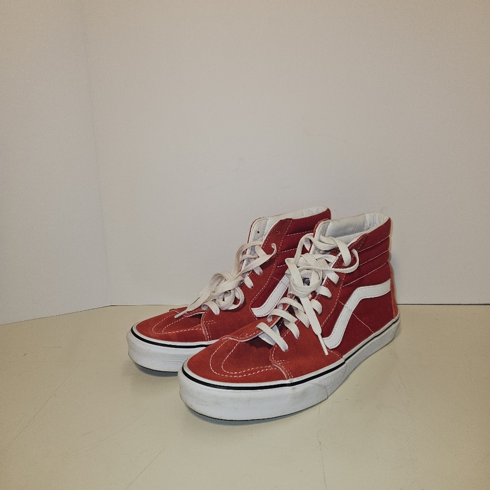 Vans Sk8 Hi Top Red Shoes Mens Size 10.5/Women's Size 12
